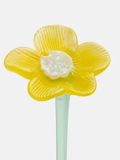 MOUTHBLOWN CRYSTAL FLOWER YELLOW