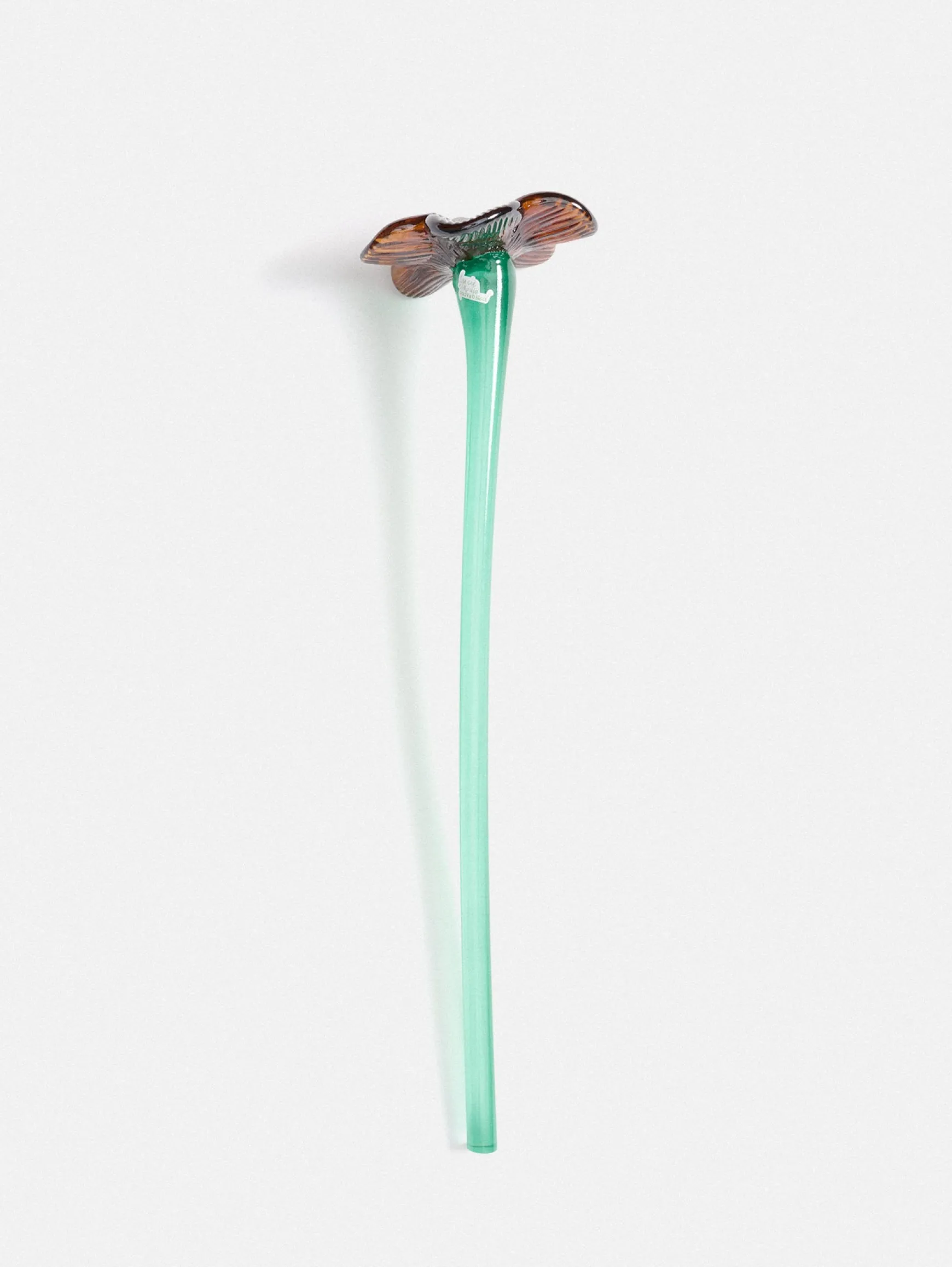 MOUTHBLOWN CRYSTAL FLOWER BROWN