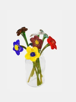 MOUTHBLOWN CRYSTAL FLOWER BROWN
